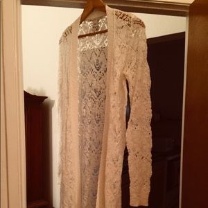 Sweater crocheted winter white/cream new